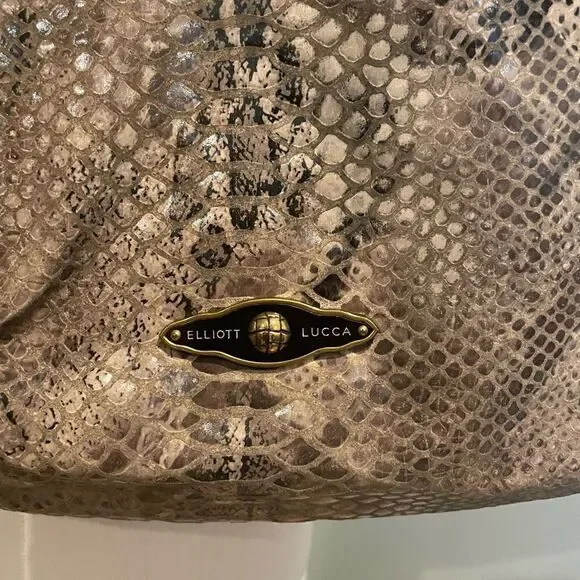 Elliot Lucca Sintra Snakeskin print embossed leather handbag - Picture 5 of 12